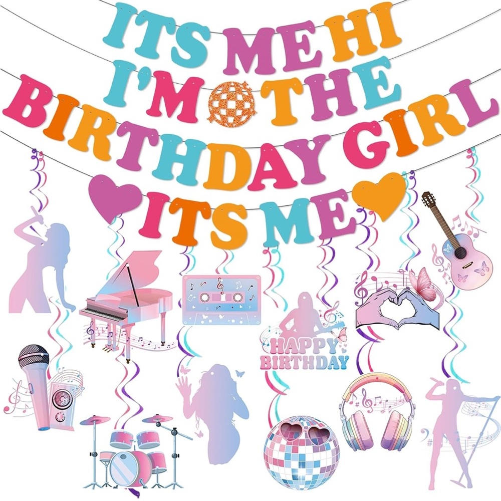 It’s Me Hi Birthday Girl Taylor Swift Eras Tour Music Pop Star Banner Decor Set